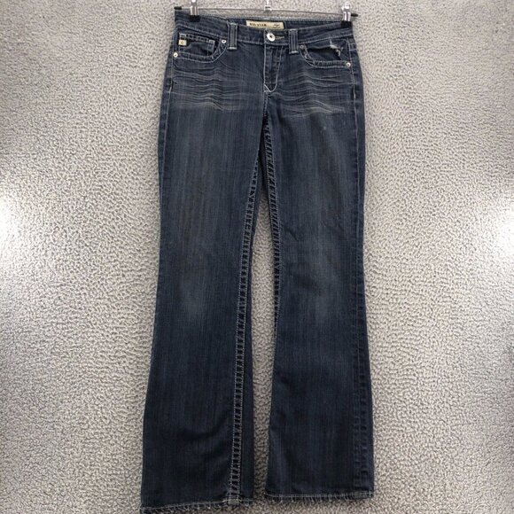 Big Star Jeans Womens 27 Hazel Blue Curvy Fit Boot Low Rise Distressed Stretch* - Picture 1 of 11